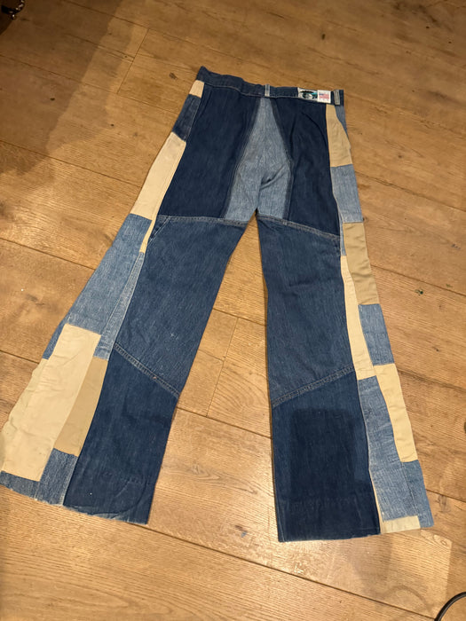 Antonio Giuseppe, 70s patchwork denim and leather jeans