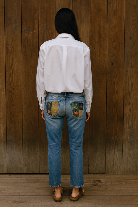 OV Denim, reworked 70s distressed jeans