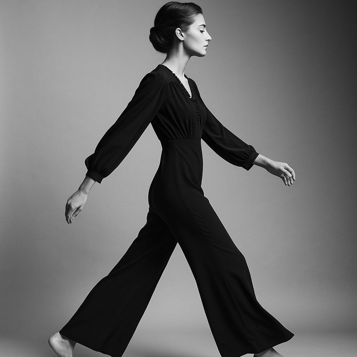 Margot, 40s silk navy jumpsuit