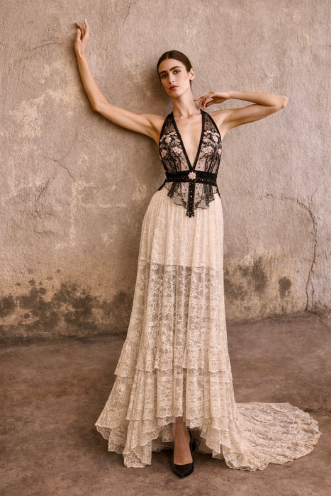 August, reworked Victorian French lace and 20s beaded dress