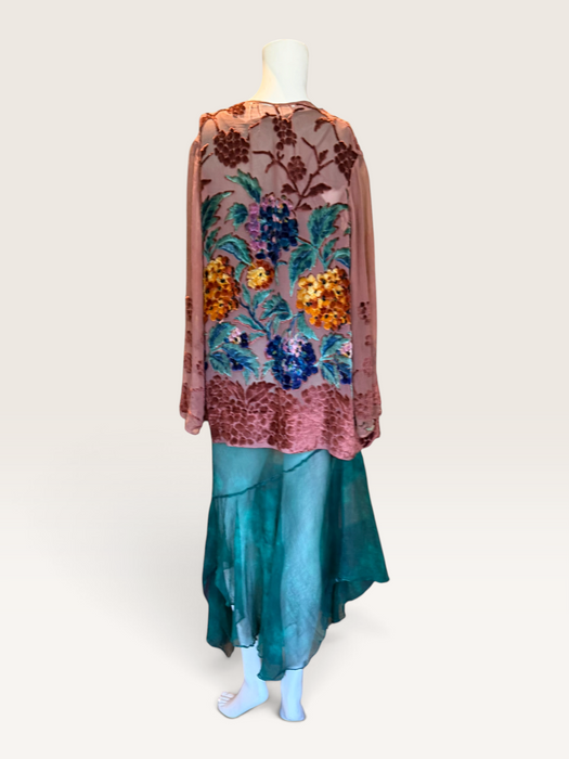 Oriana, 1930s silk devoré floral jacket