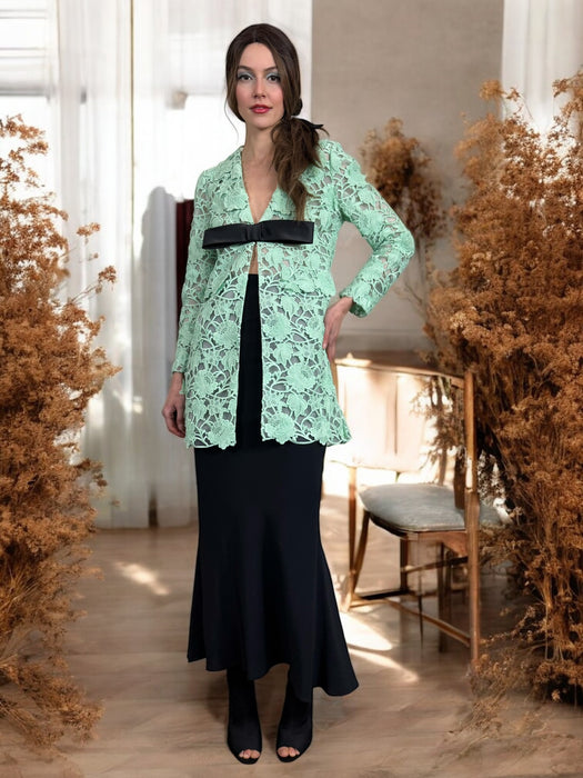 Giambattista Valli, aqua lace jacket