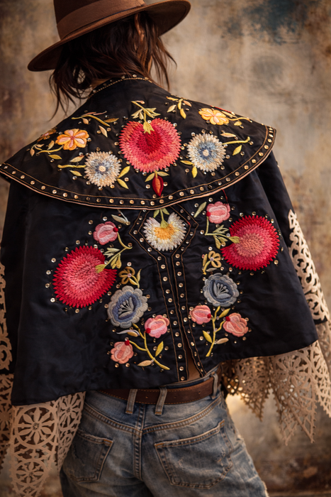 Drew, 30s Matador style Trajes de Luces embroidered and sequins cape