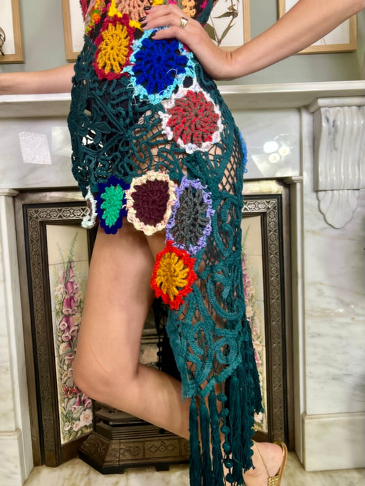 Ray, vintage short crochet dress