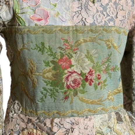 Frankly, antique patchwork of needlepoint, lace and beaded embroideries