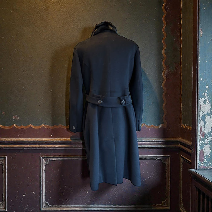 Yves Saint Laurent, 90s black we and fur collar coat