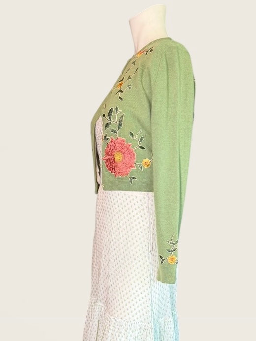 Helen Bond, 1950s cashmere floral cardigan