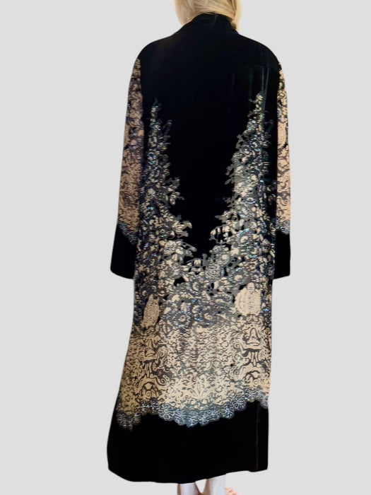 Jaklyn, 30s beaded silk devoré and velvet coat
