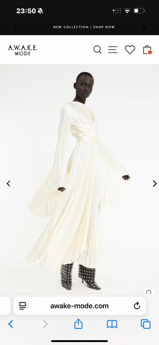 Arti, handmade pleated silk blend wrap dress