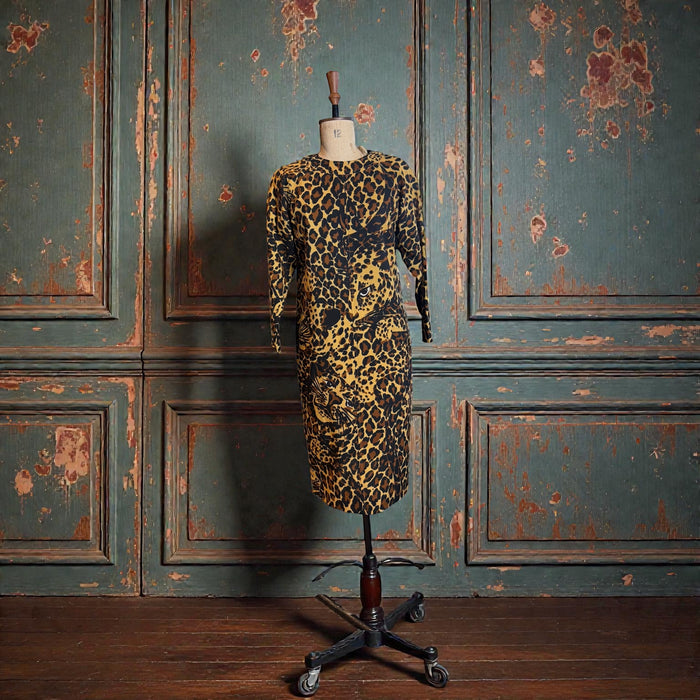 Yves Saint Laurent, Rive Gauche runway autumn/winter 1986/87 leopard print wool dress