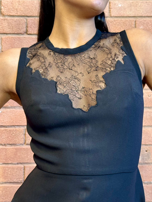 Ellie Saab, black crepe and lace dress