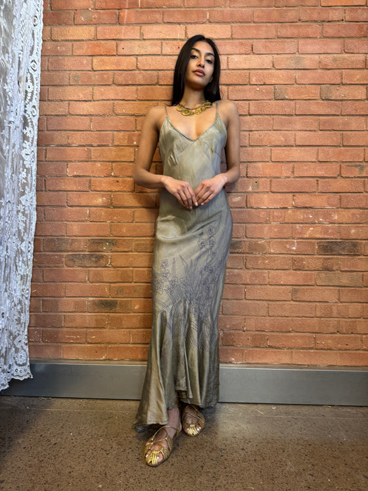 Goldie, Y2K handmade bias cut embroidered dress