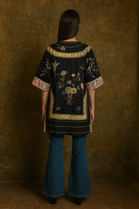 Troy, 30s silk embroidered and beaded Chinese jacket