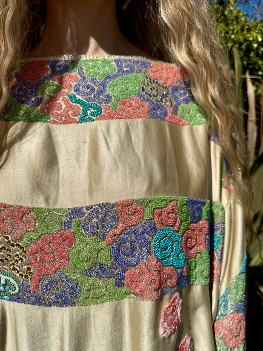 Claude, 20s Oriental beaded and silk top