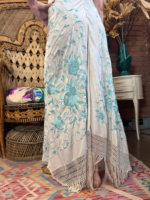 Roya, 40s silk floral scarf dress