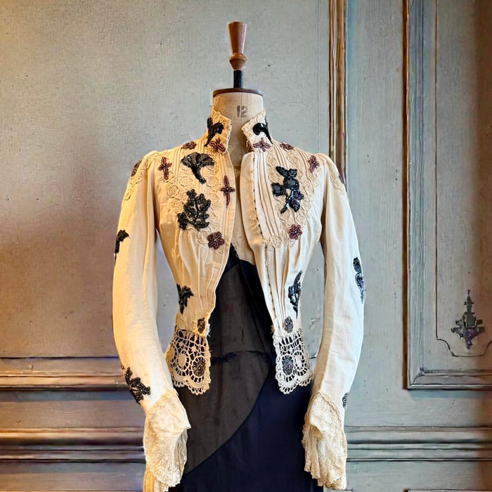 Lois, embellished Victorian silk jacket with 20s beading