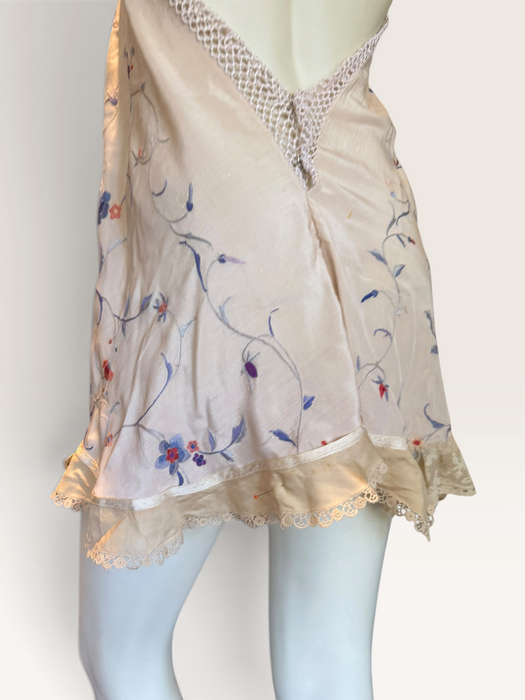 Plato, reworked short piano shawl embroidered dress with brass chocker