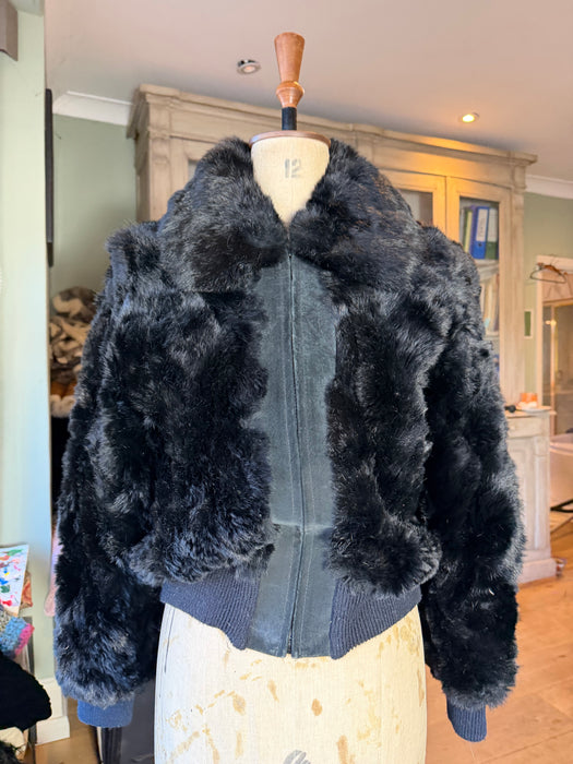 Prose, 70s suede and fur zip jacket