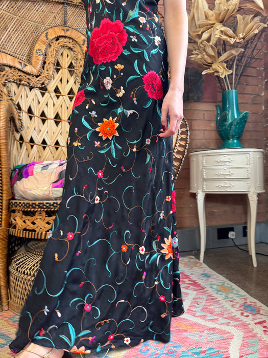 Kirsty, 40s floral silk scarf dress