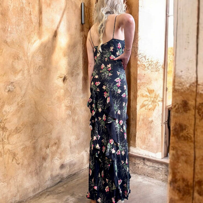 Vilshenko, 30s style floral print silk bias cut dress
