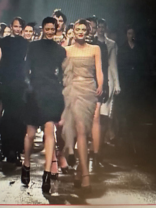 Norma, reworked silk parachute draped dress