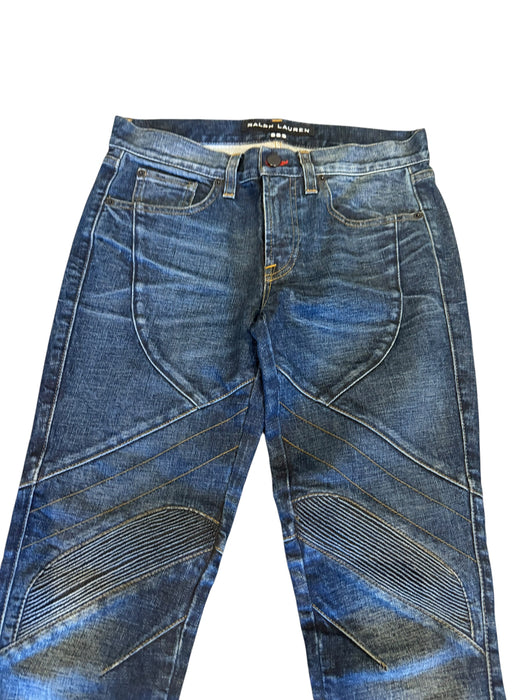 Ralph Lauren, black label motorcycle blue faded denim jeans
