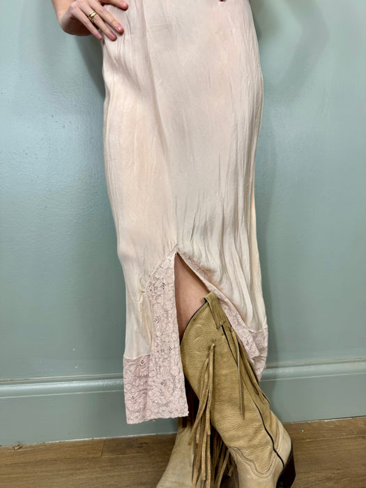 Basha, 30s light oink silk aand lace bias cut dress