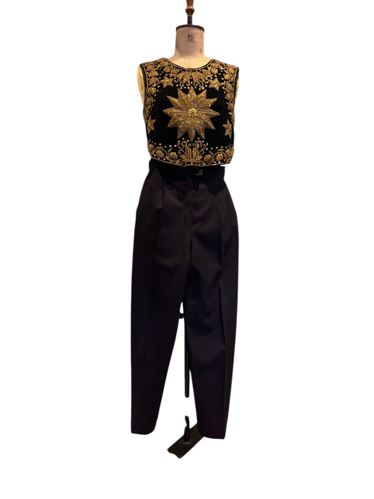 Stevie, 30s velvet and beaded gold top