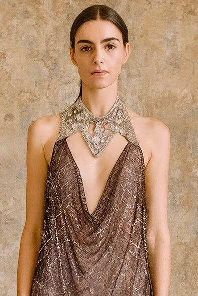Follie, 20s Assuit short draped dress