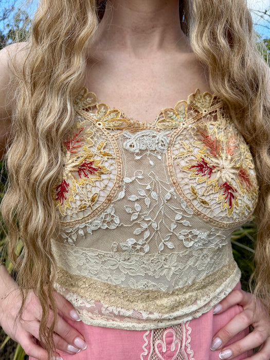 Brie, 30s pink and lace reworked dress