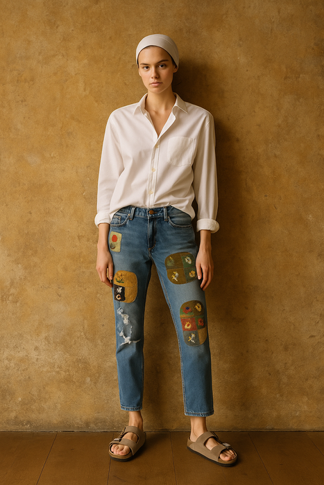 OV Denim, reworked 70s distressed jeans