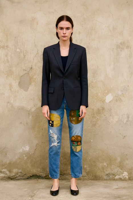 OV Denim, reworked 70s distressed jeans