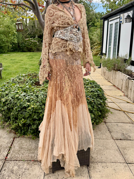 Magnolia, Edwardian needle lace flare sleeve jacket