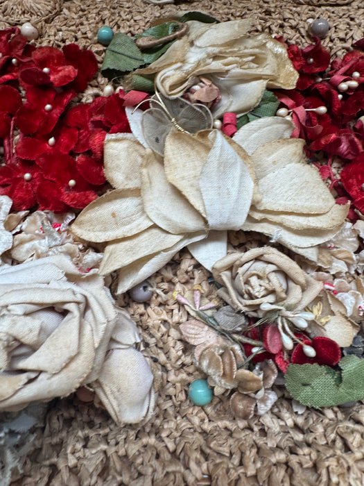 Aria, 40s floral woven straw bag