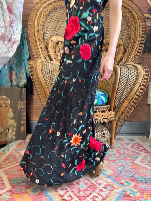 Kirsty, 40s floral silk scarf dress