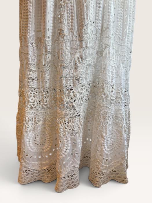 Adina, Edwardian white lace and eyelet long dress
