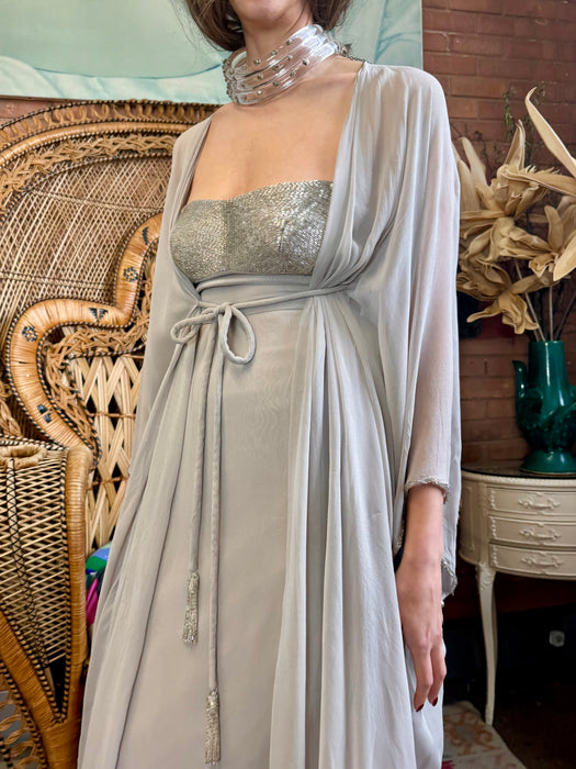 Pilar, 70s chiffon and beaded Goddess dress