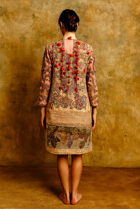 Alice, 70s beaded hand dyed coat with Edwardian beaded patchwork