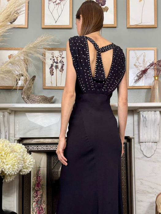 Blossom, 30s silk bias cut and diamanté dress