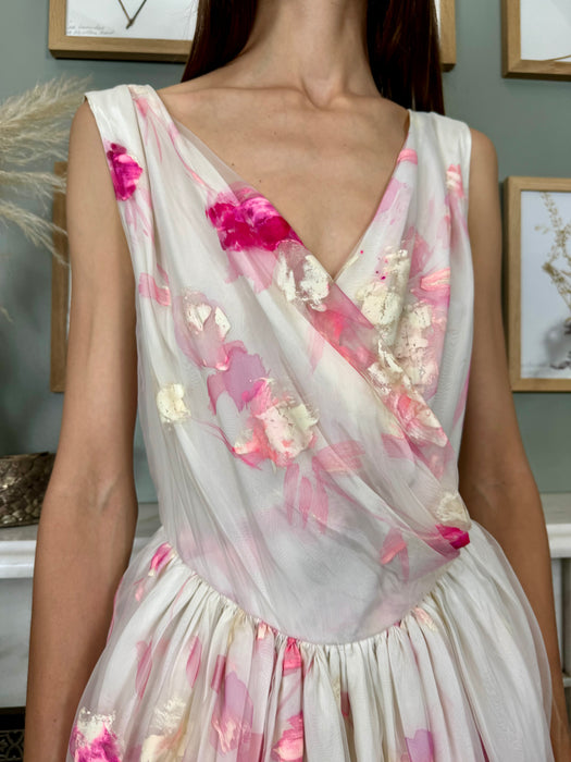 Rosa, handpainted 50s couture draped dress