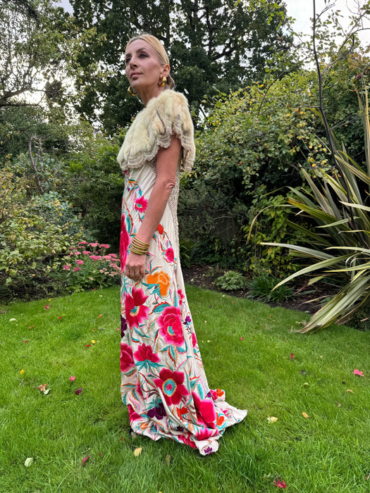 Maude, reworked 40s floral canton shawl dress