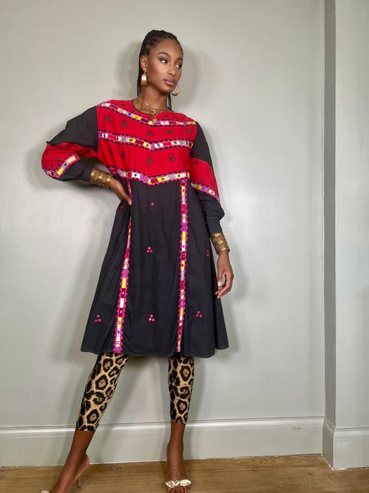 Gabby, 70s cotton tribal dress