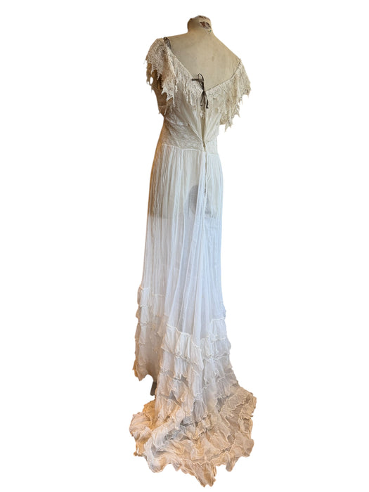 Glaze, Victorian reworked cotton and lace tiered dress