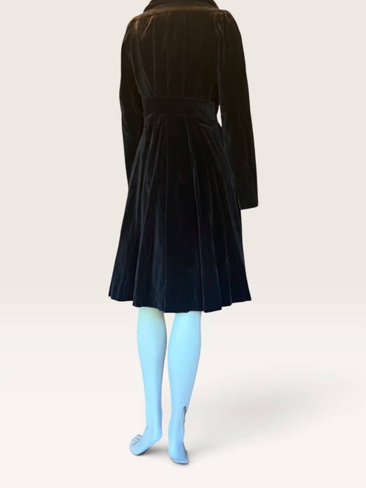 Ossie Clark, 1970s black velvet equestrian style coat