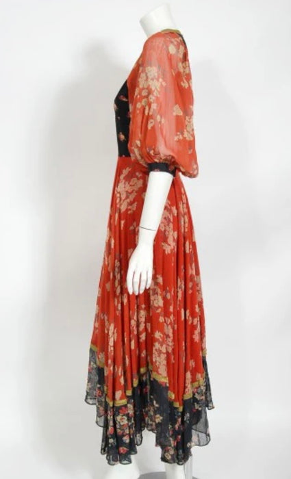 Thea Porter, 1971 documented floral print dress