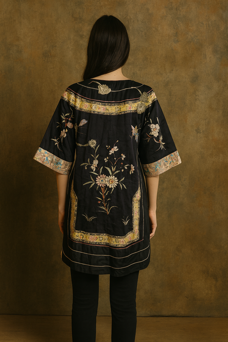 Troy, 30s silk embroidered and beaded Chinese jacket