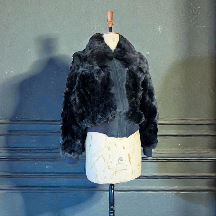 Prose, 70s suede and fur zip jacket