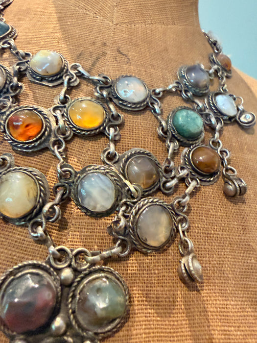 Jasmir, 1970s stranded silver and gemstone necklace