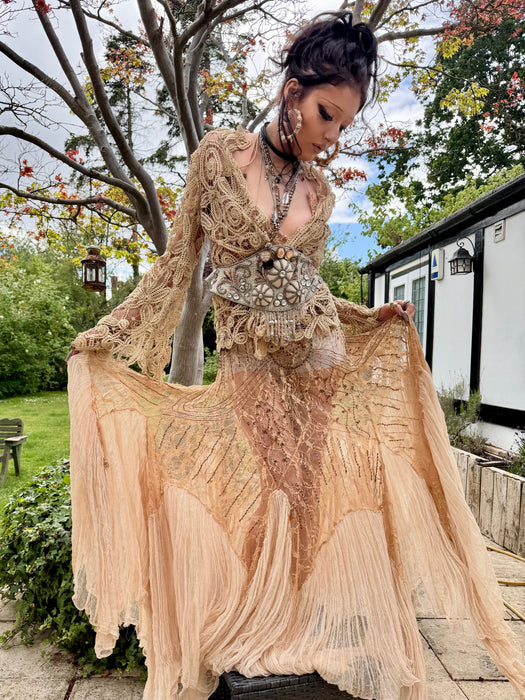 Magnolia, Edwardian needle lace flare sleeve jacket