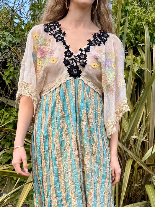 Coco, reworked 20s floral organza and Victorian dress